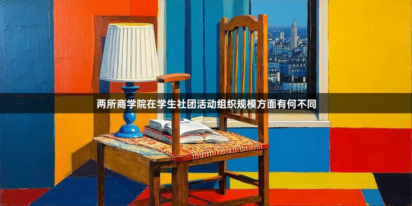 两所商学院在学生社团活动组织规模方面有何不同
