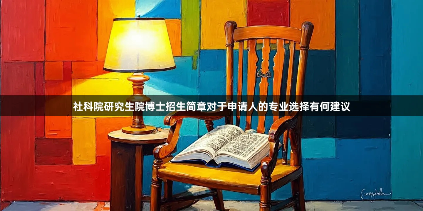 社科院研究生院博士招生简章对于申请人的专业选择有何建议