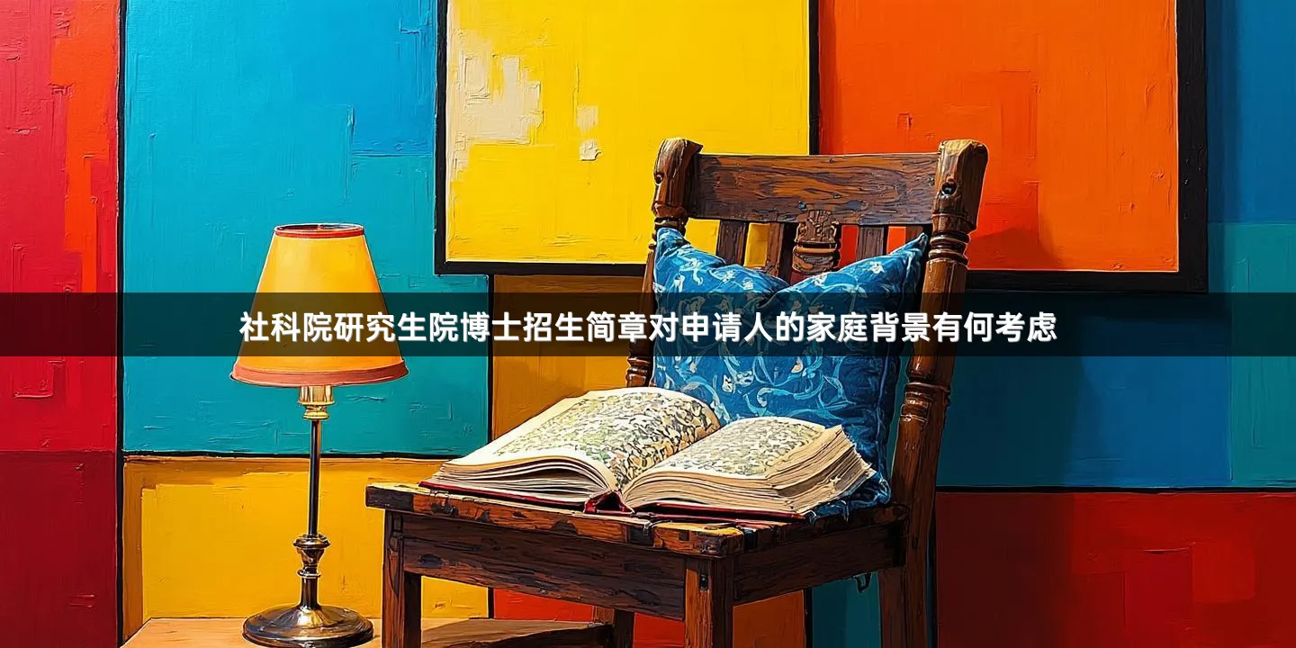 社科院研究生院博士招生简章对申请人的家庭背景有何考虑