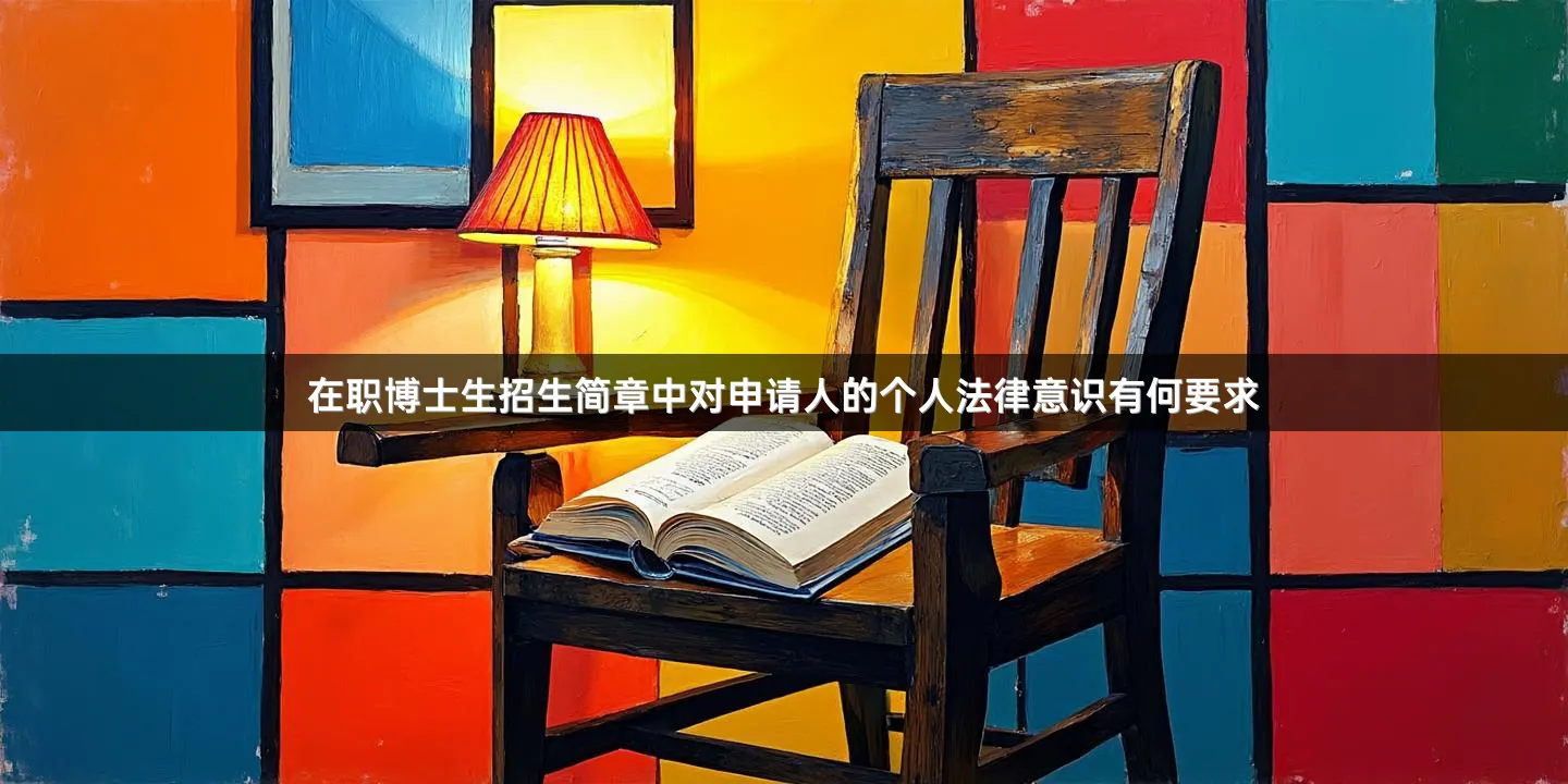 在职博士生招生简章中对申请人的个人法律意识有何要求