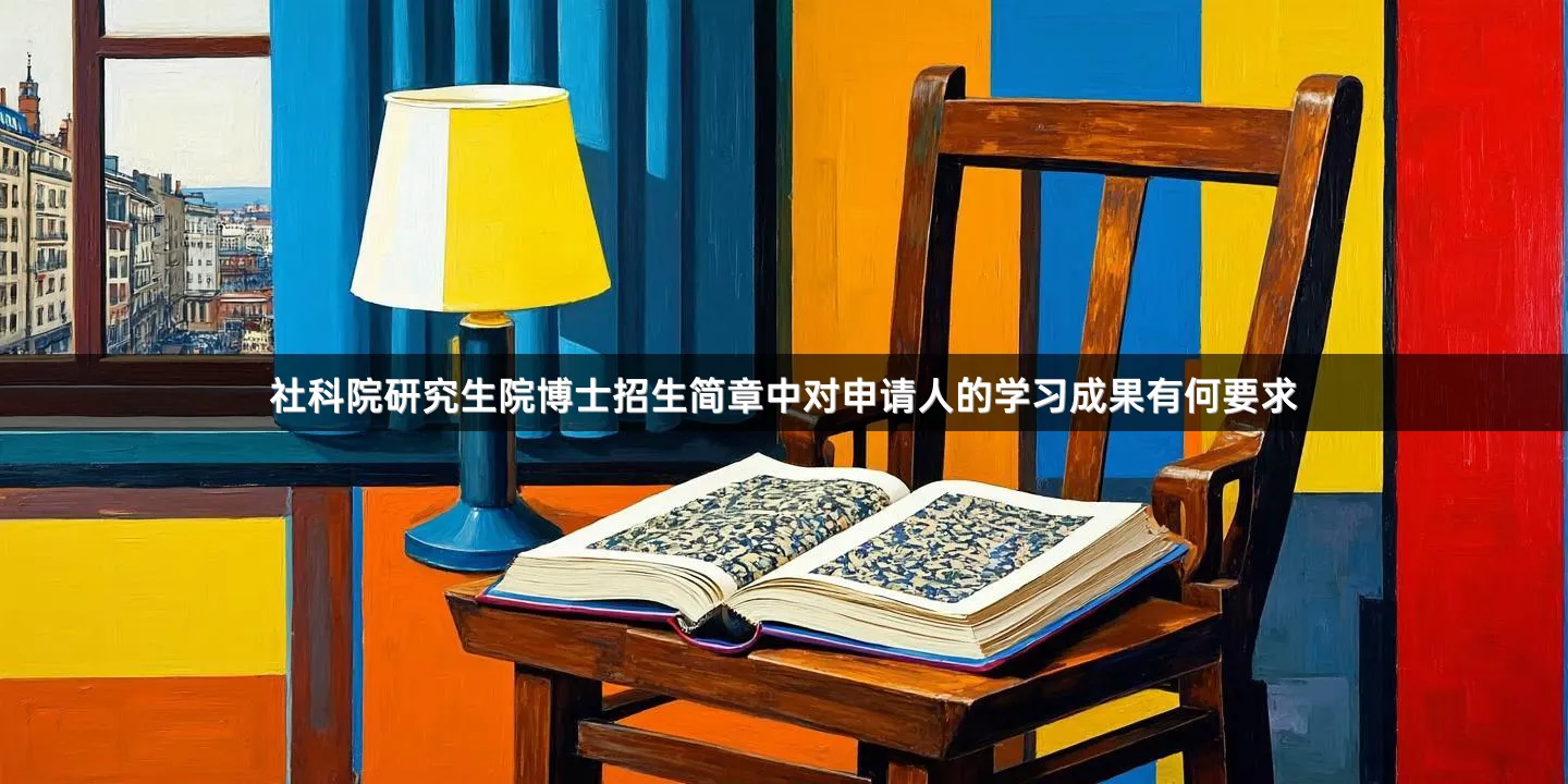 社科院研究生院博士招生简章中对申请人的学习成果有何要求
