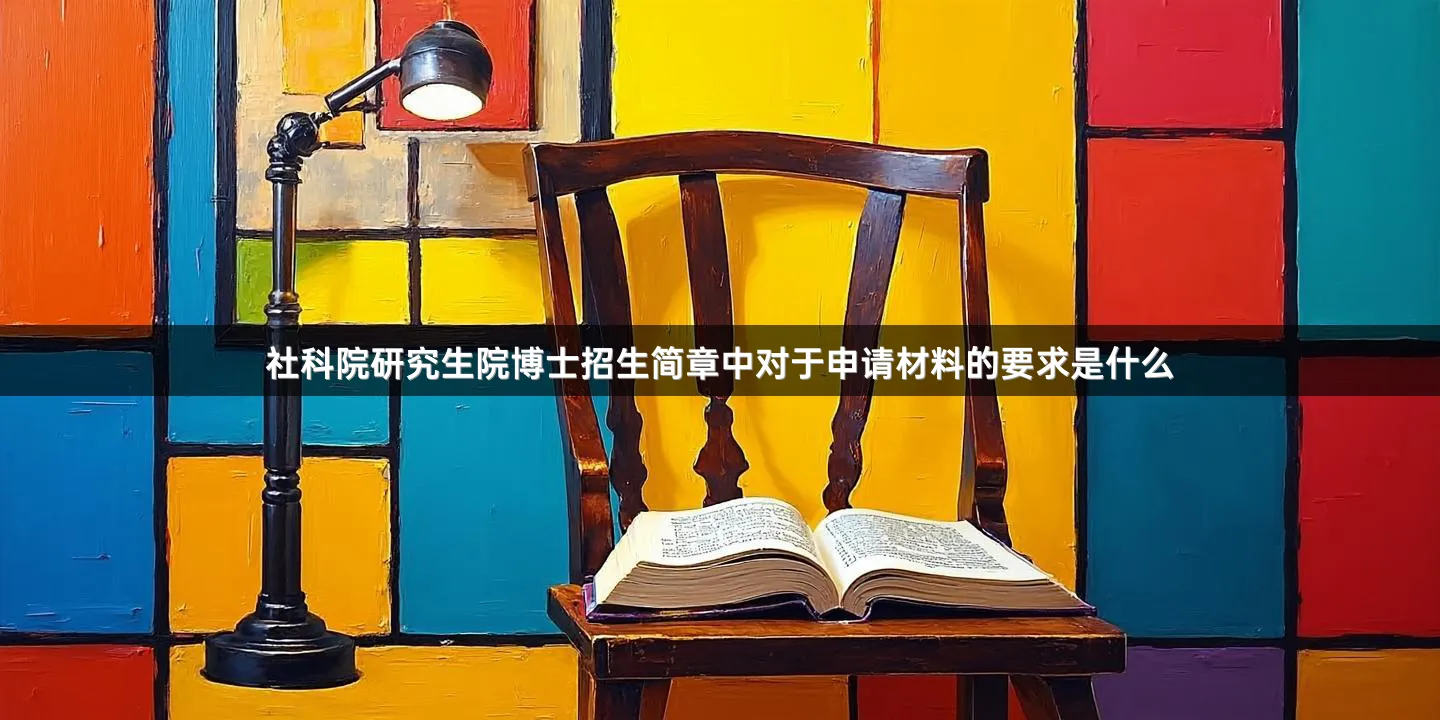 社科院研究生院博士招生简章中对于申请材料的要求是什么