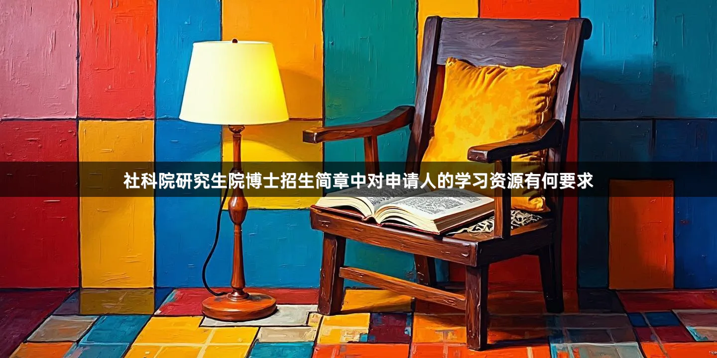 社科院研究生院博士招生简章中对申请人的学习资源有何要求