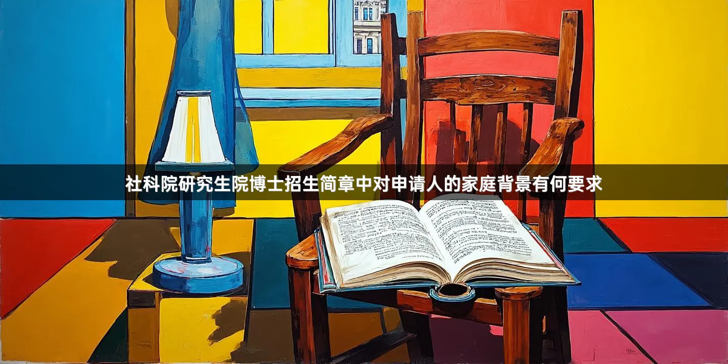 社科院研究生院博士招生简章中对申请人的家庭背景有何要求