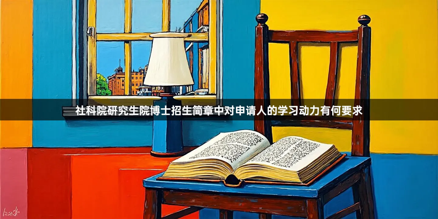 社科院研究生院博士招生简章中对申请人的学习动力有何要求