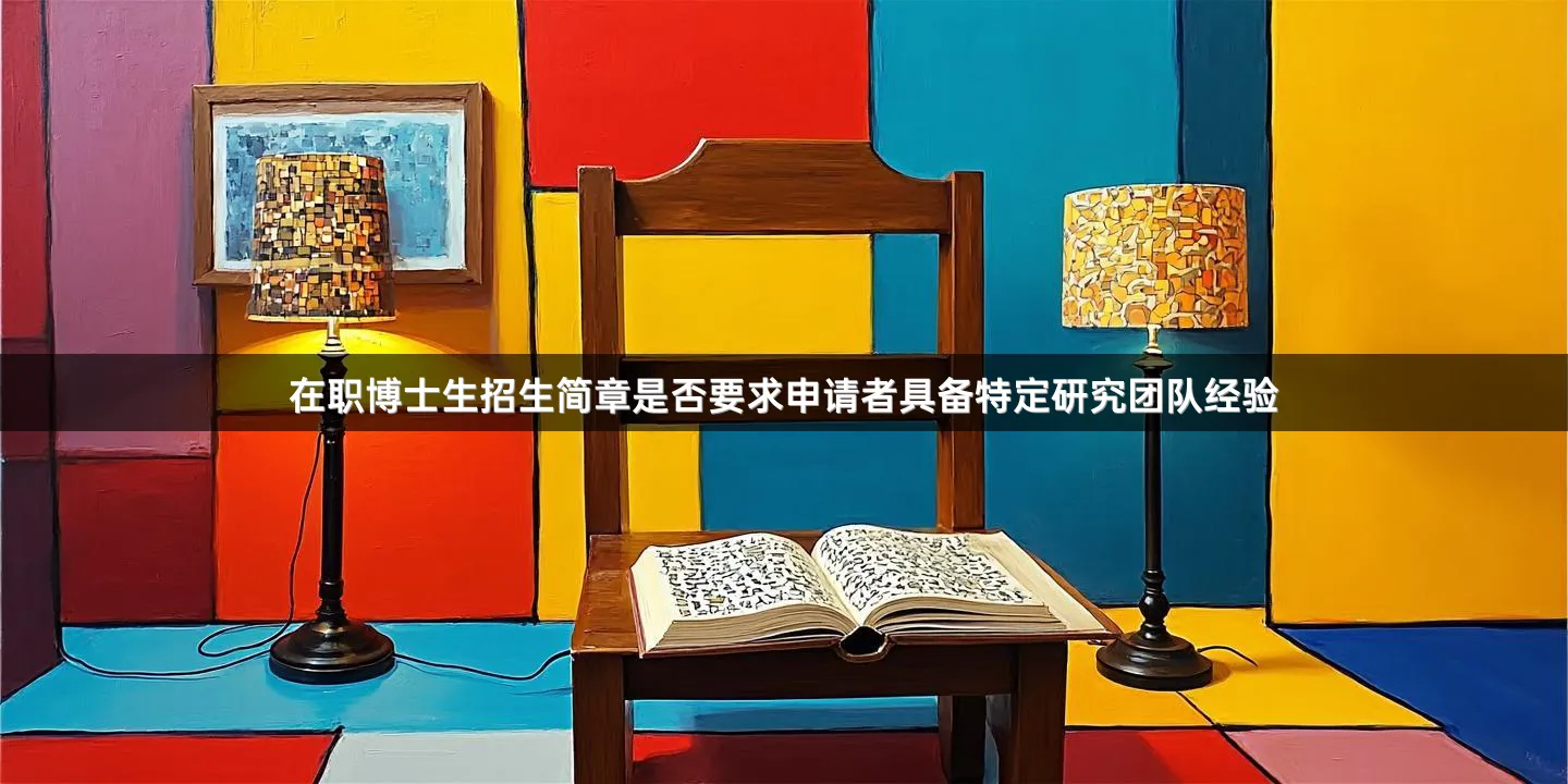 在职博士生招生简章是否要求申请者具备特定研究团队经验