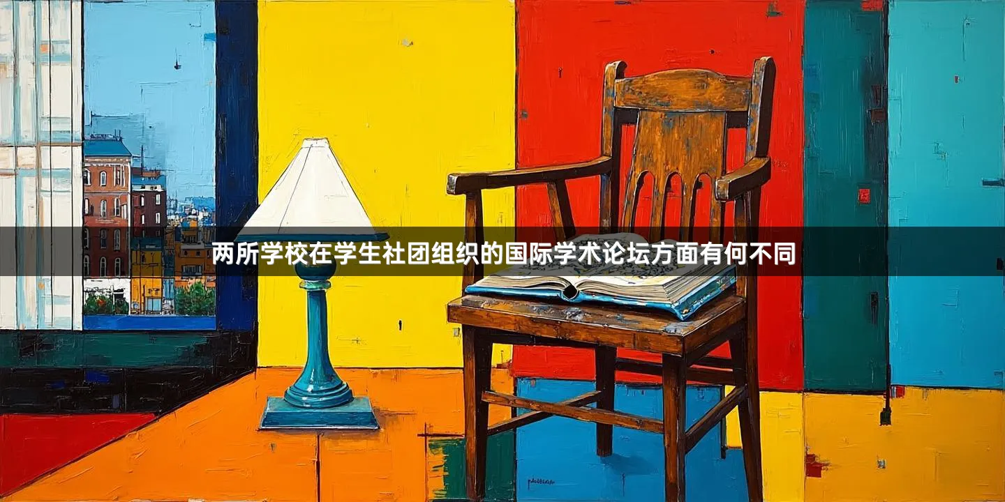 两所学校在学生社团组织的国际学术论坛方面有何不同