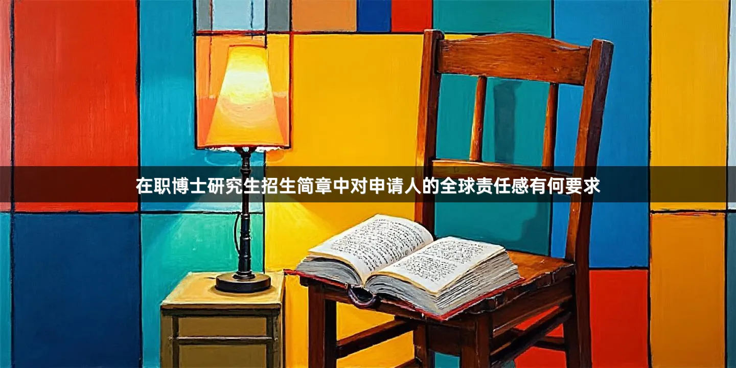 在职博士研究生招生简章中对申请人的全球责任感有何要求