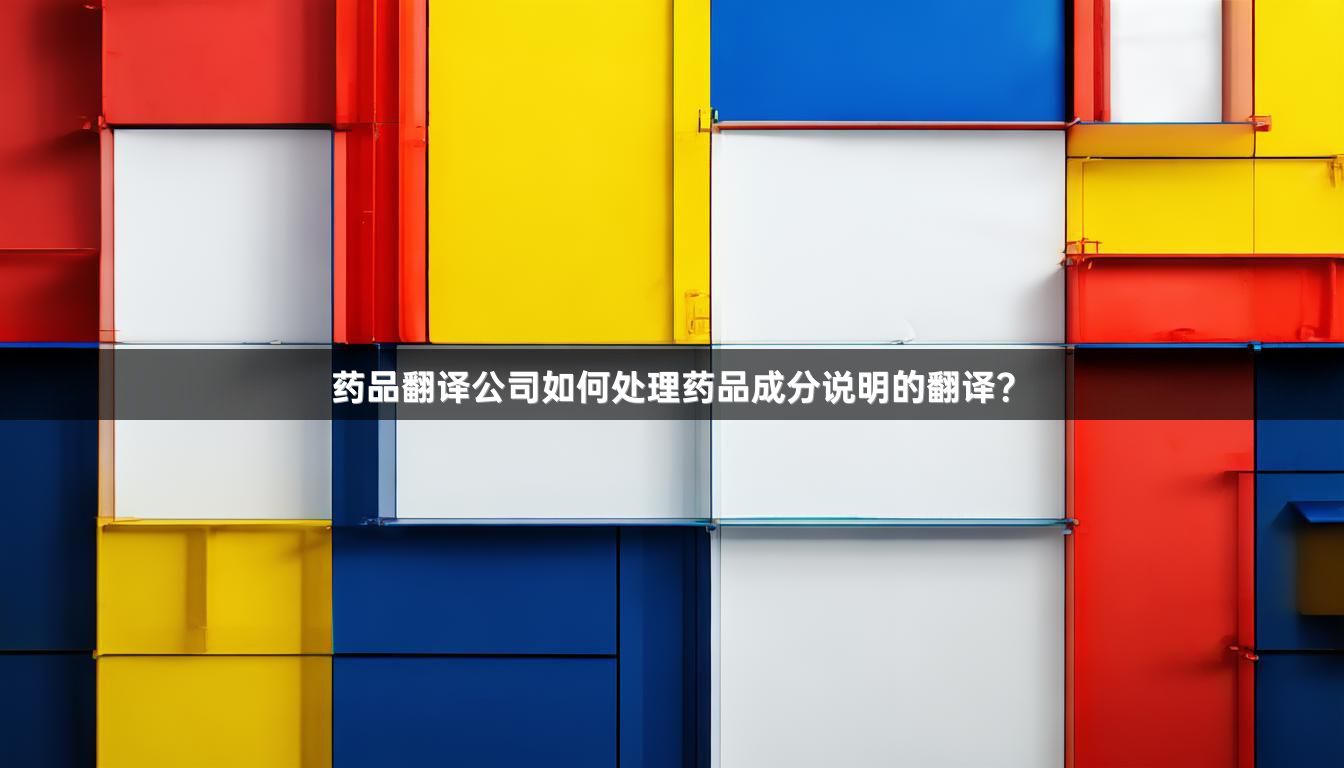 药品翻译公司如何处理药品成分说明的翻译？