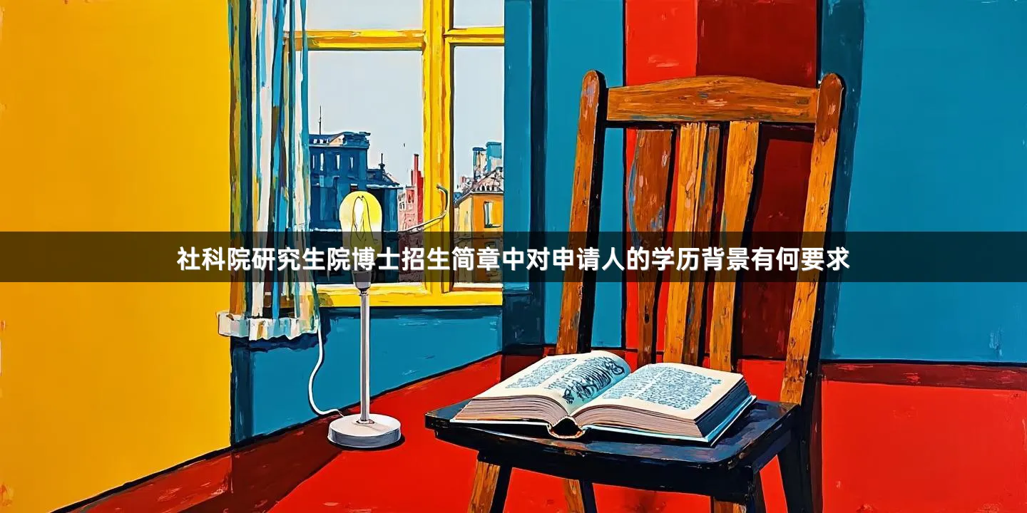 社科院研究生院博士招生简章中对申请人的学历背景有何要求