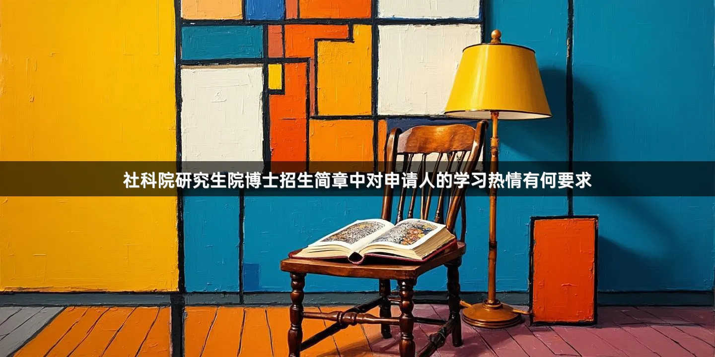 社科院研究生院博士招生简章中对申请人的学习热情有何要求