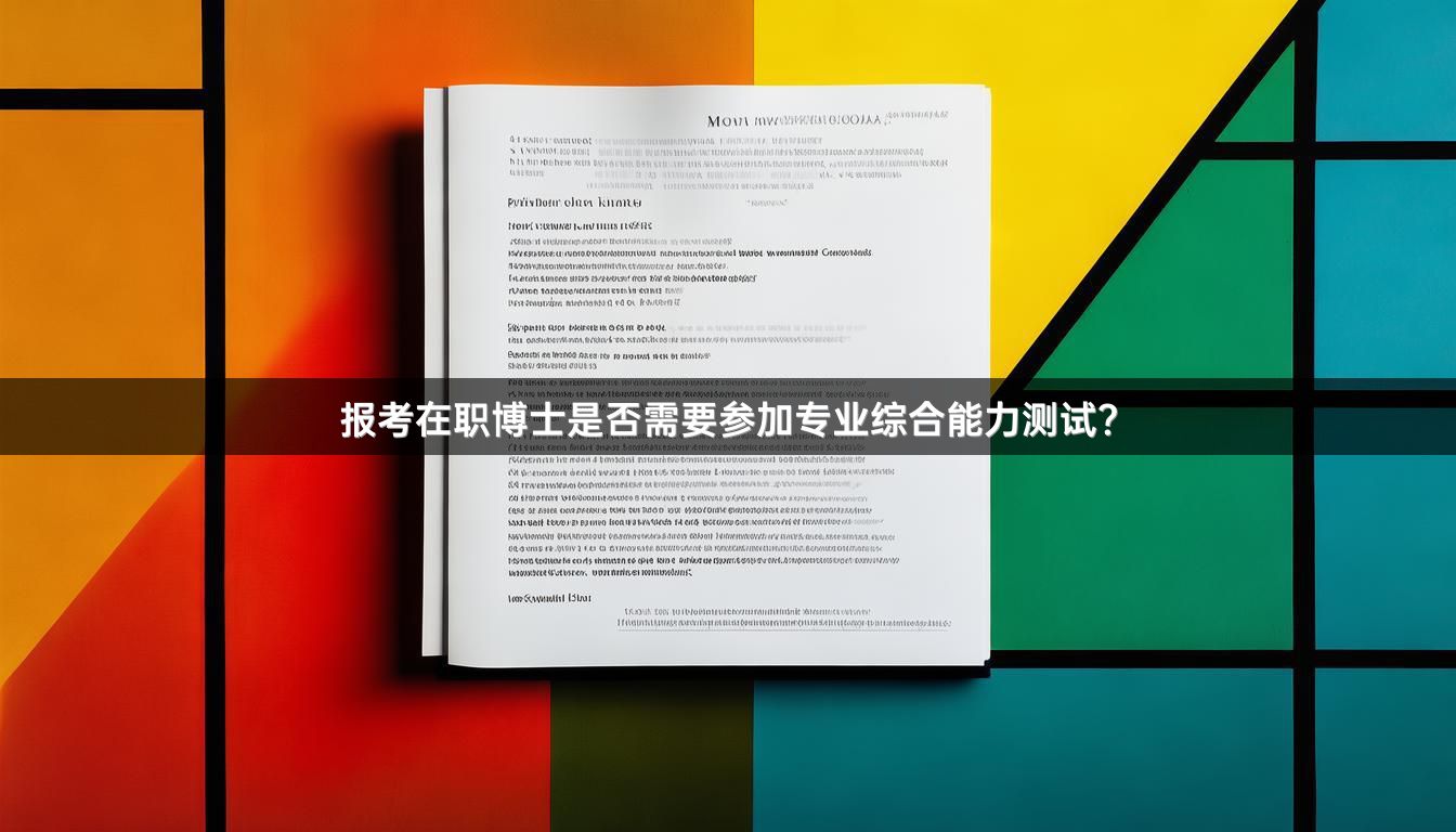 报考在职博士是否需要参加专业综合能力测试？