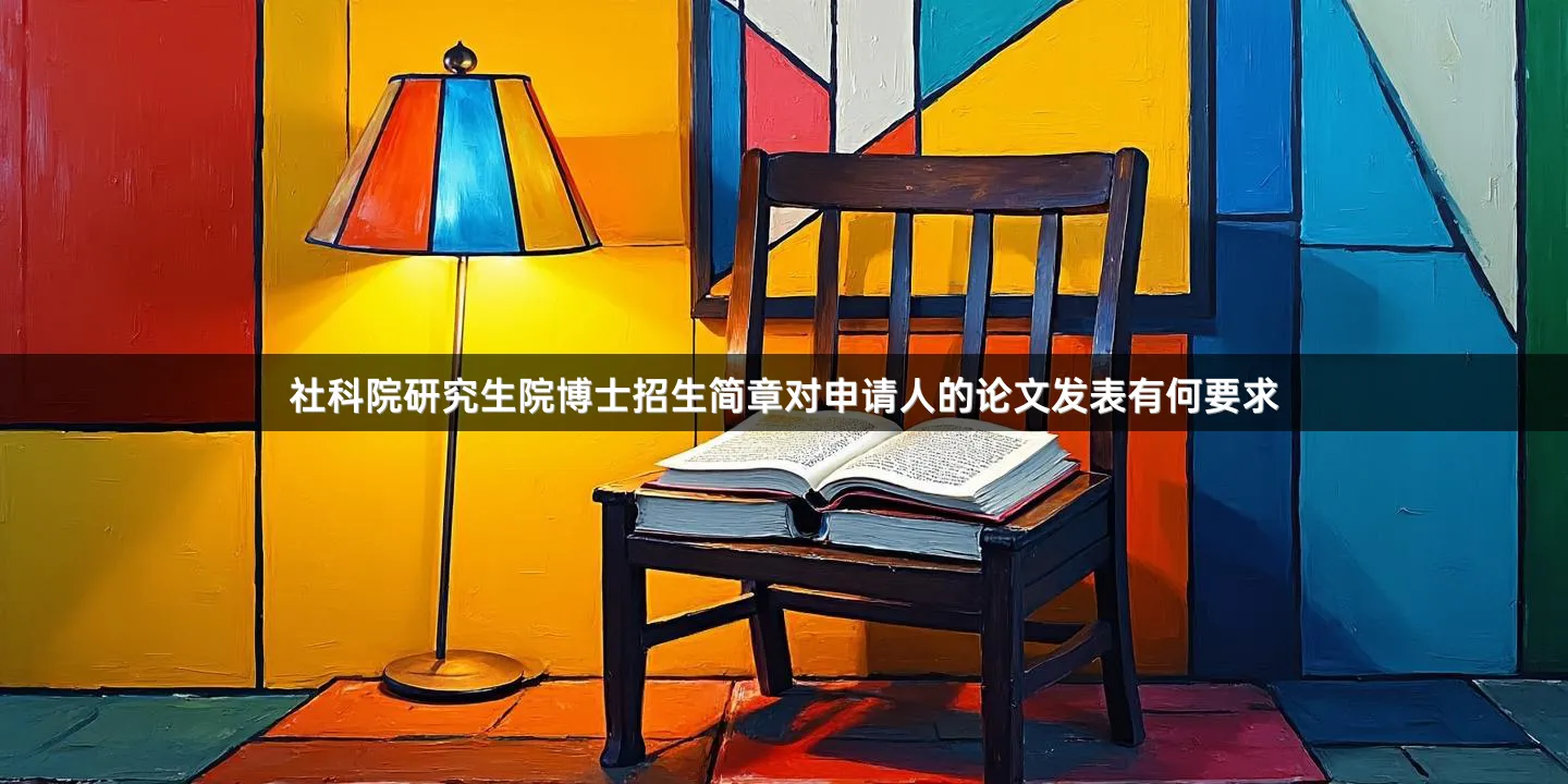 社科院研究生院博士招生简章对申请人的论文发表有何要求
