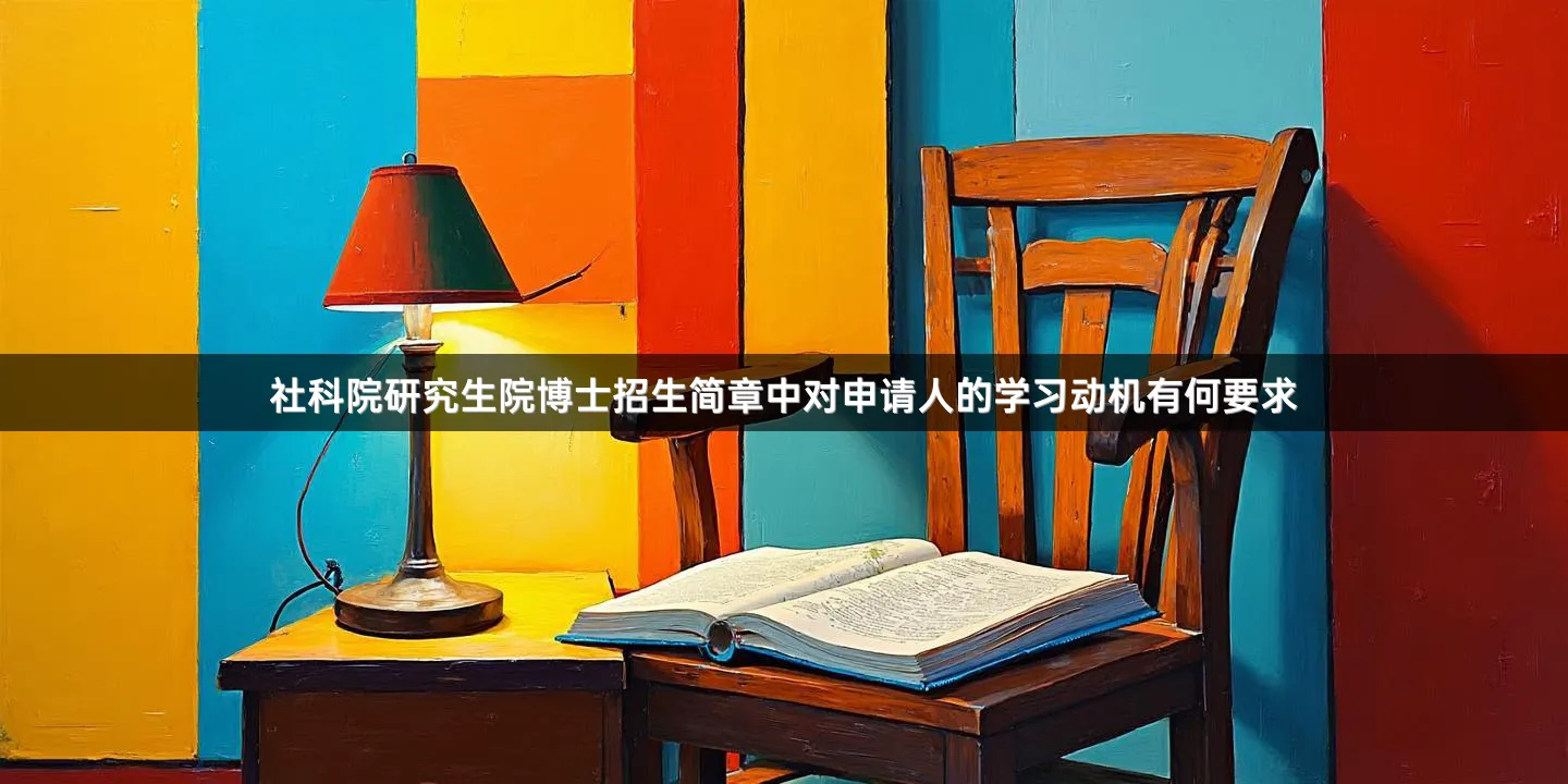 社科院研究生院博士招生简章中对申请人的学习动机有何要求