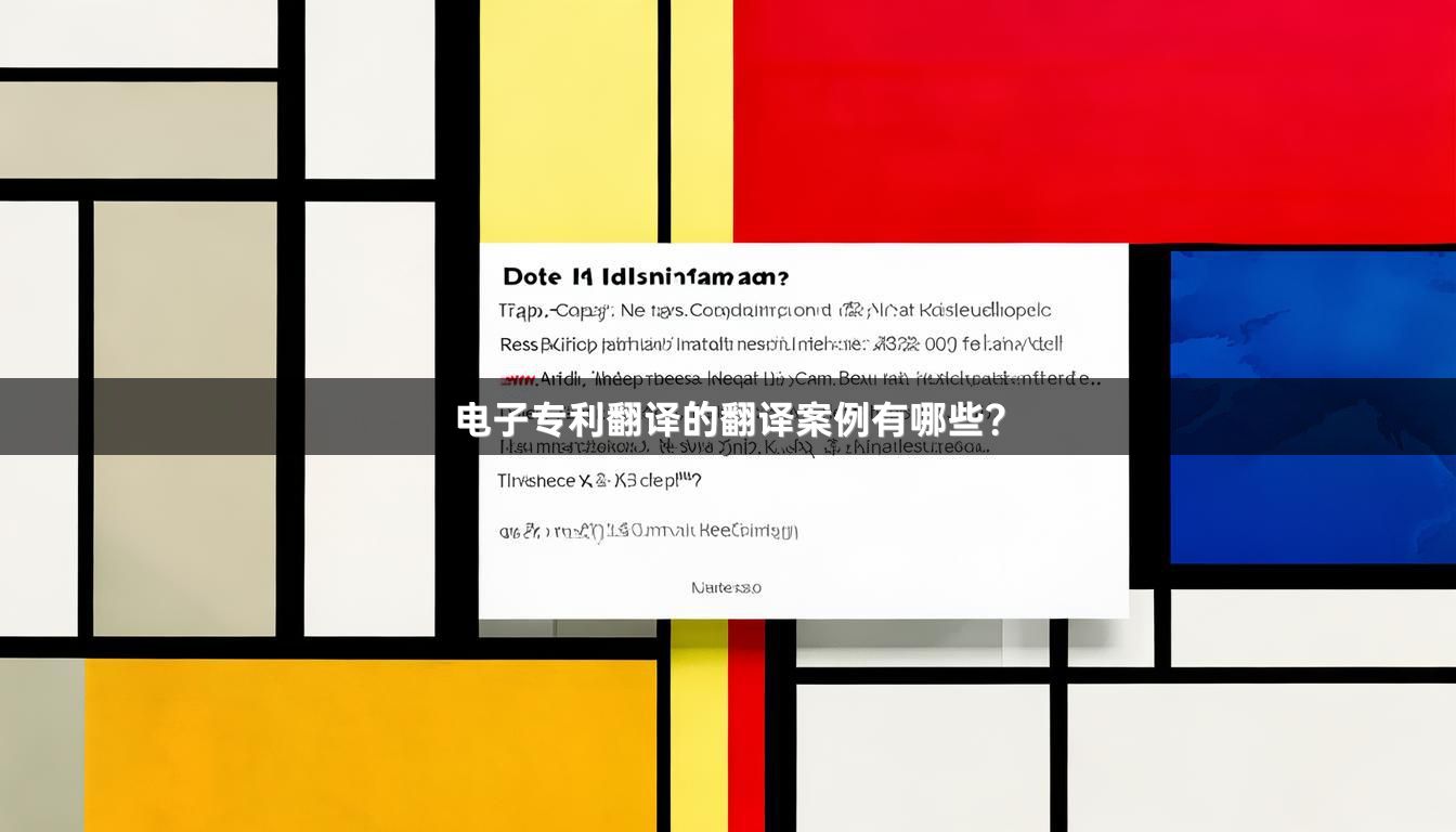 電子專利翻譯的翻譯案例有哪些？