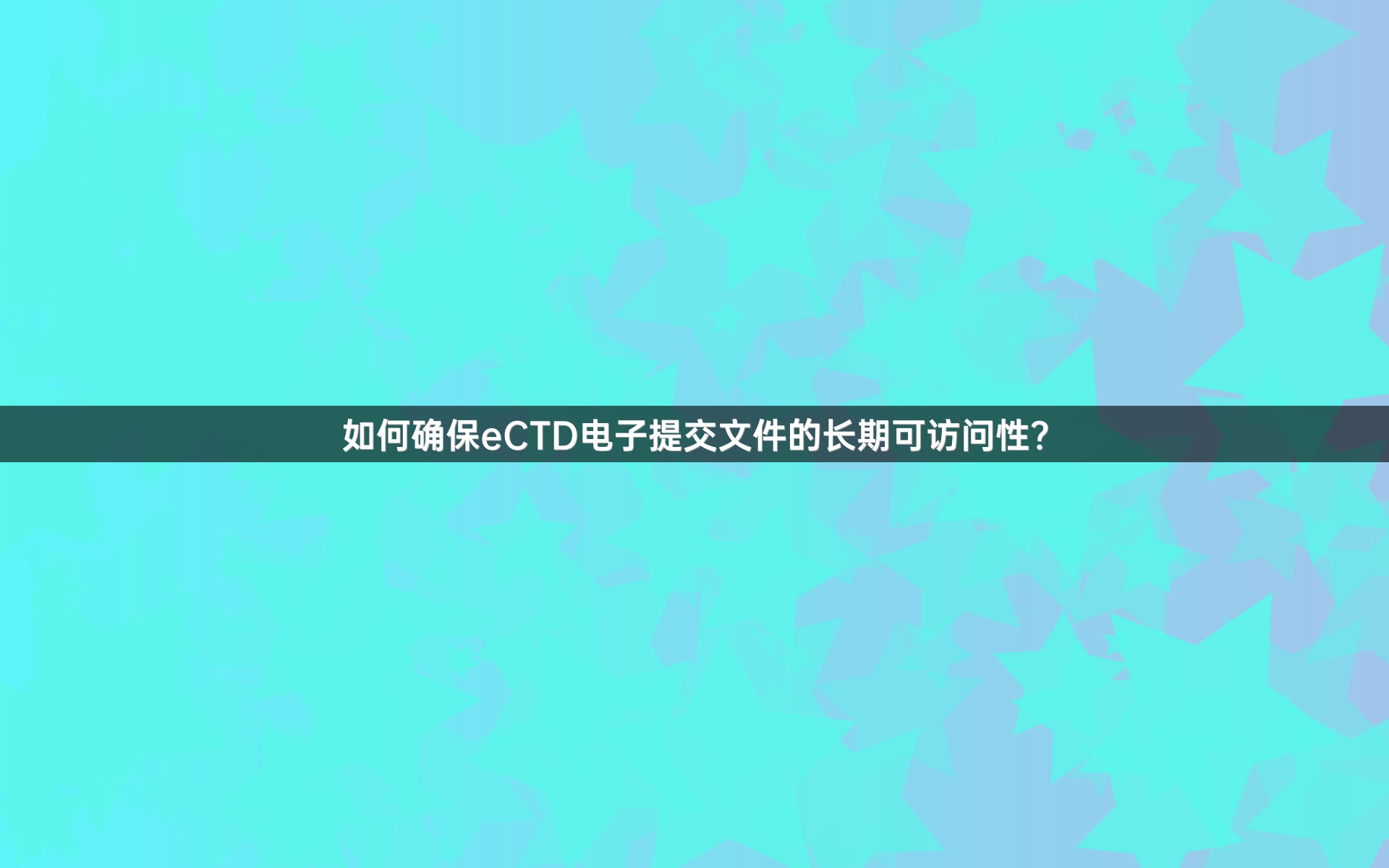 如何确保eCTD电子提交文件的长期可访问性？