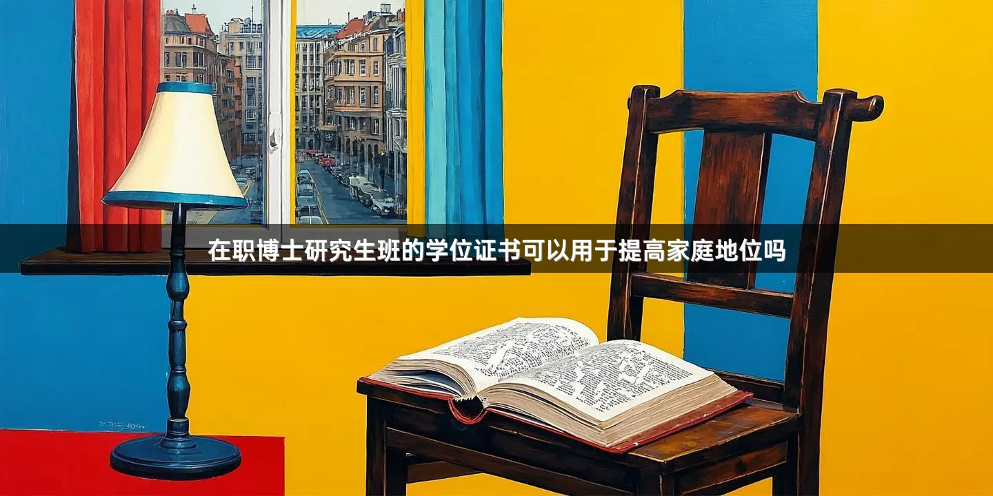 在职博士研究生班的学位证书可以用于提高家庭地位吗