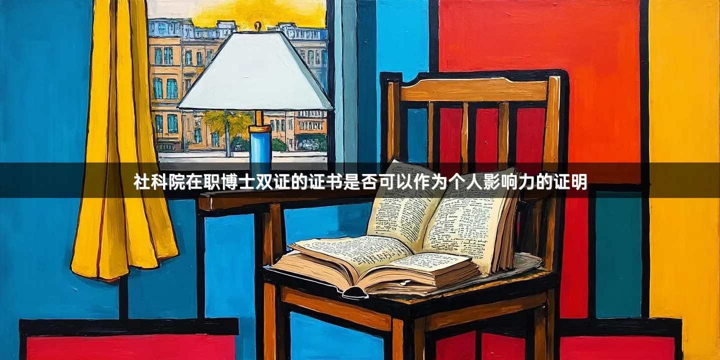 社科院在职博士双证的证书是否可以作为个人影响力的证明