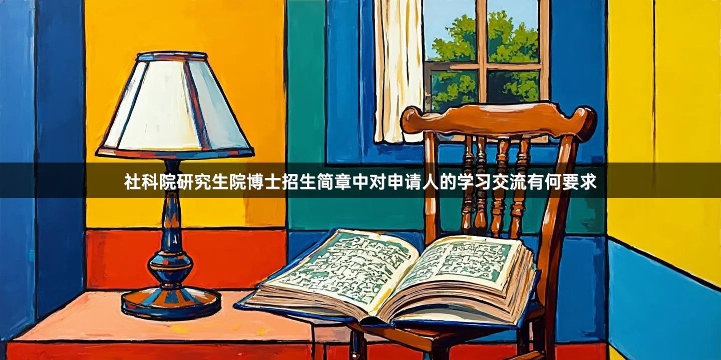 社科院研究生院博士招生简章中对申请人的学习交流有何要求
