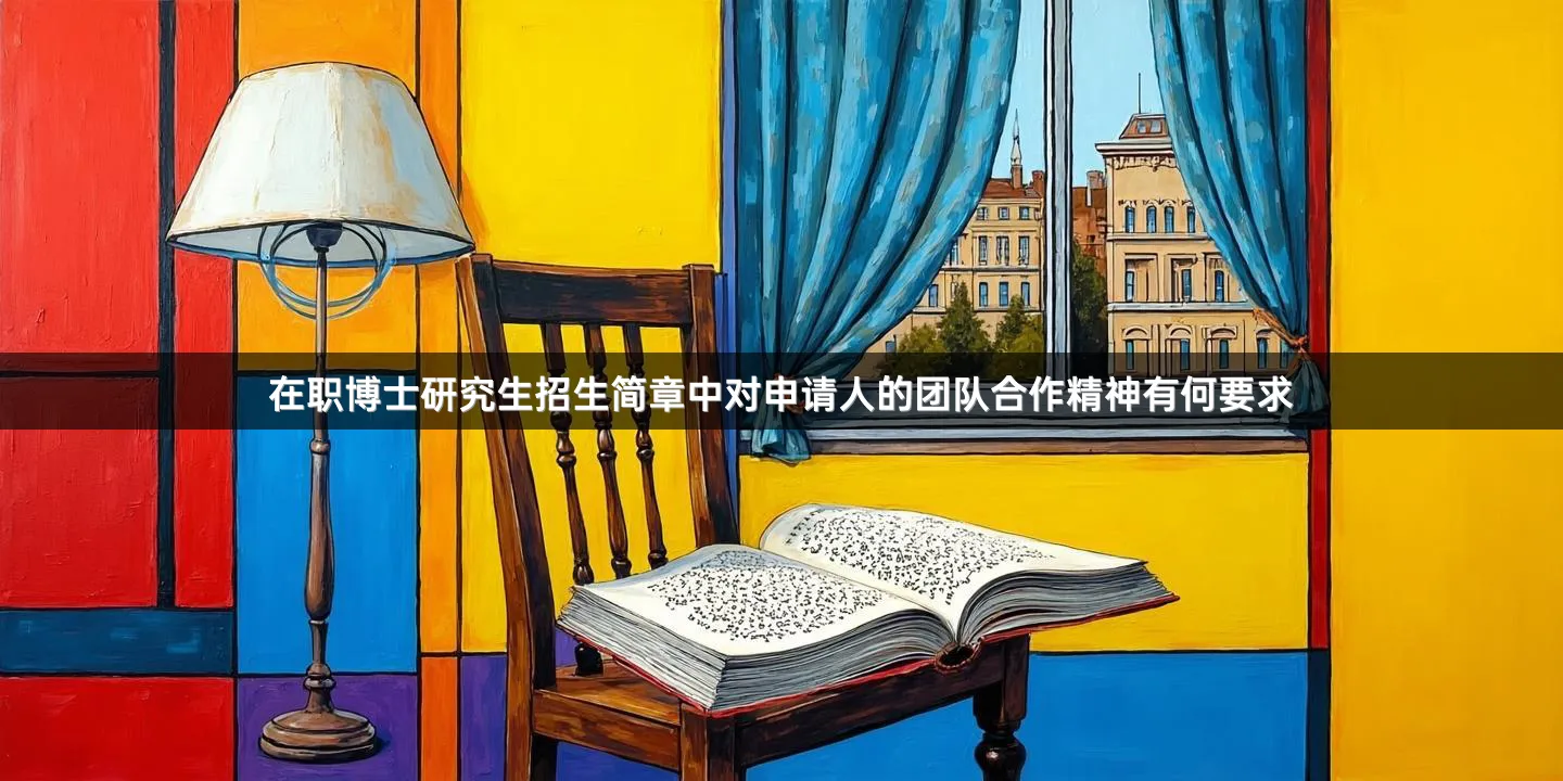 在职博士研究生招生简章中对申请人的团队合作精神有何要求