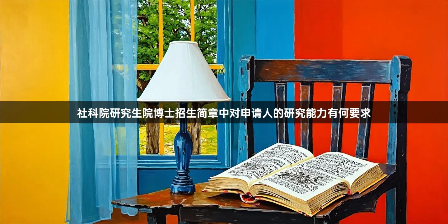 社科院研究生院博士招生简章中对申请人的研究能力有何要求