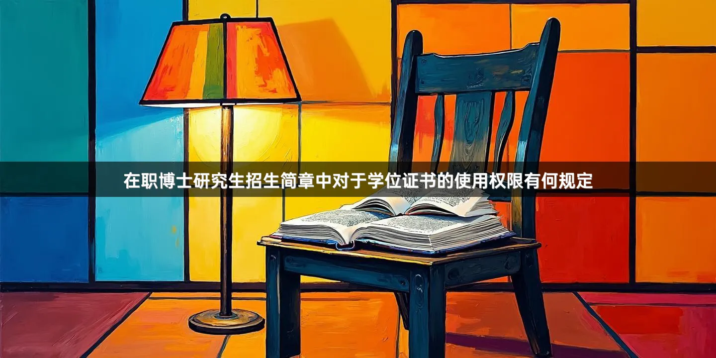 在职博士研究生招生简章中对于学位证书的使用权限有何规定