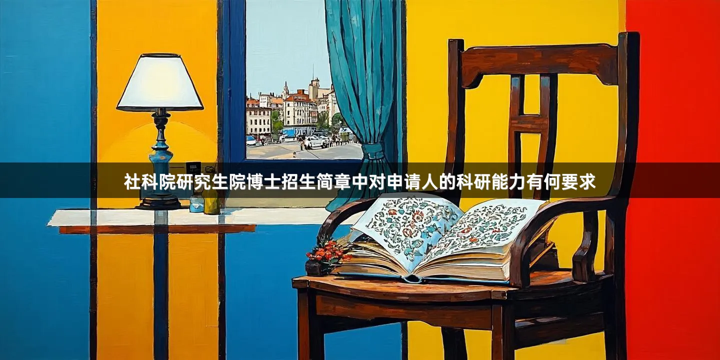 社科院研究生院博士招生简章中对申请人的科研能力有何要求
