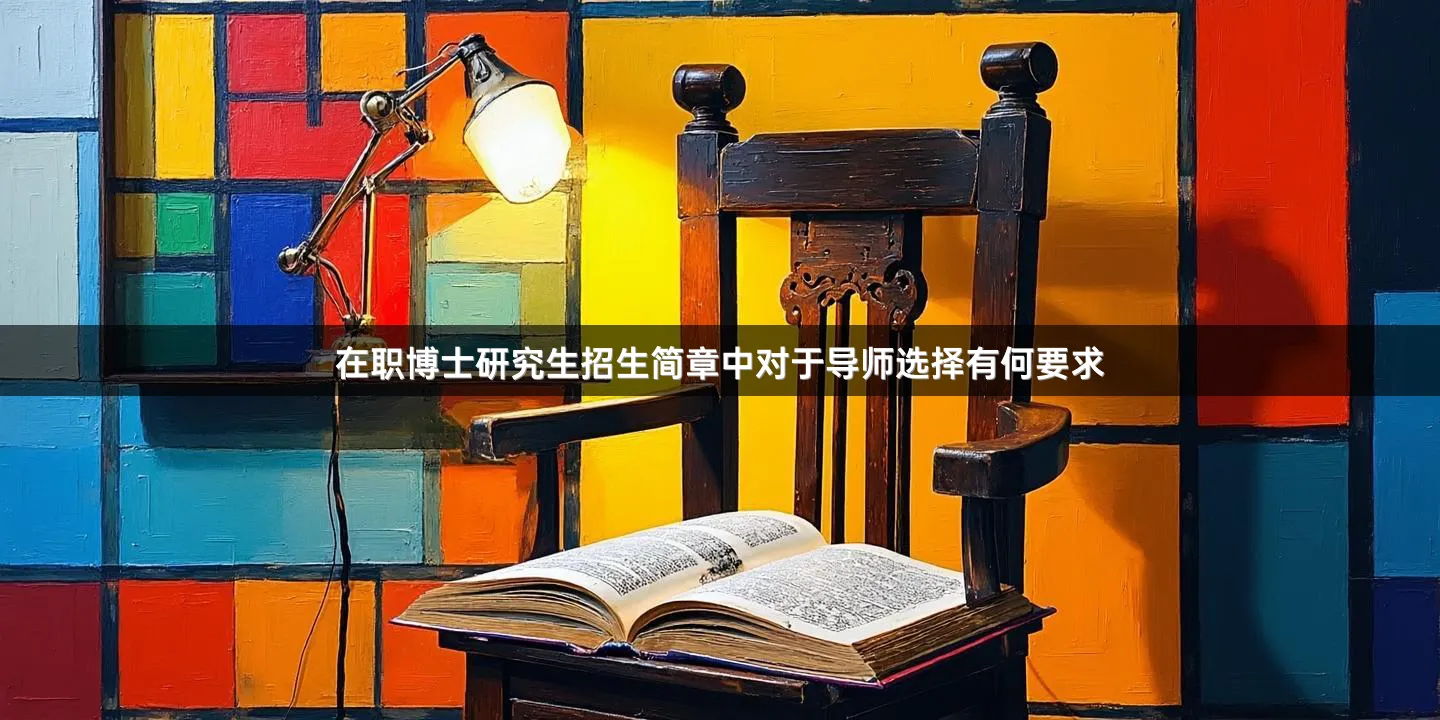 在职博士研究生招生简章中对于导师选择有何要求