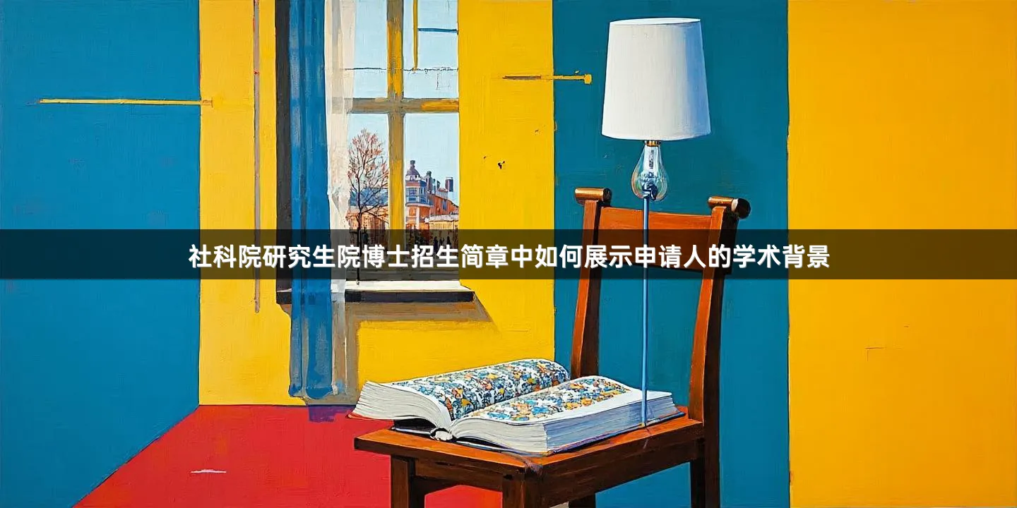 社科院研究生院博士招生简章中如何展示申请人的学术背景