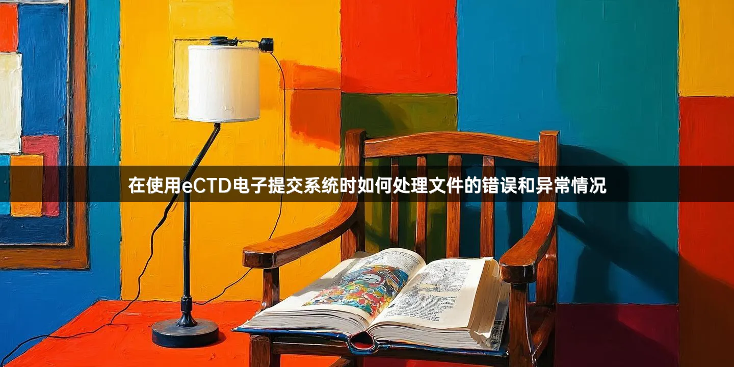 在使用eCTD电子提交系统时如何处理文件的错误和异常情况