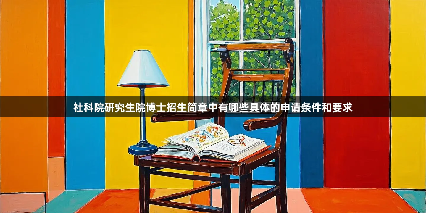 社科院研究生院博士招生简章中有哪些具体的申请条件和要求