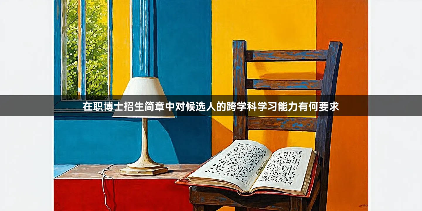 在职博士招生简章中对候选人的跨学科学习能力有何要求