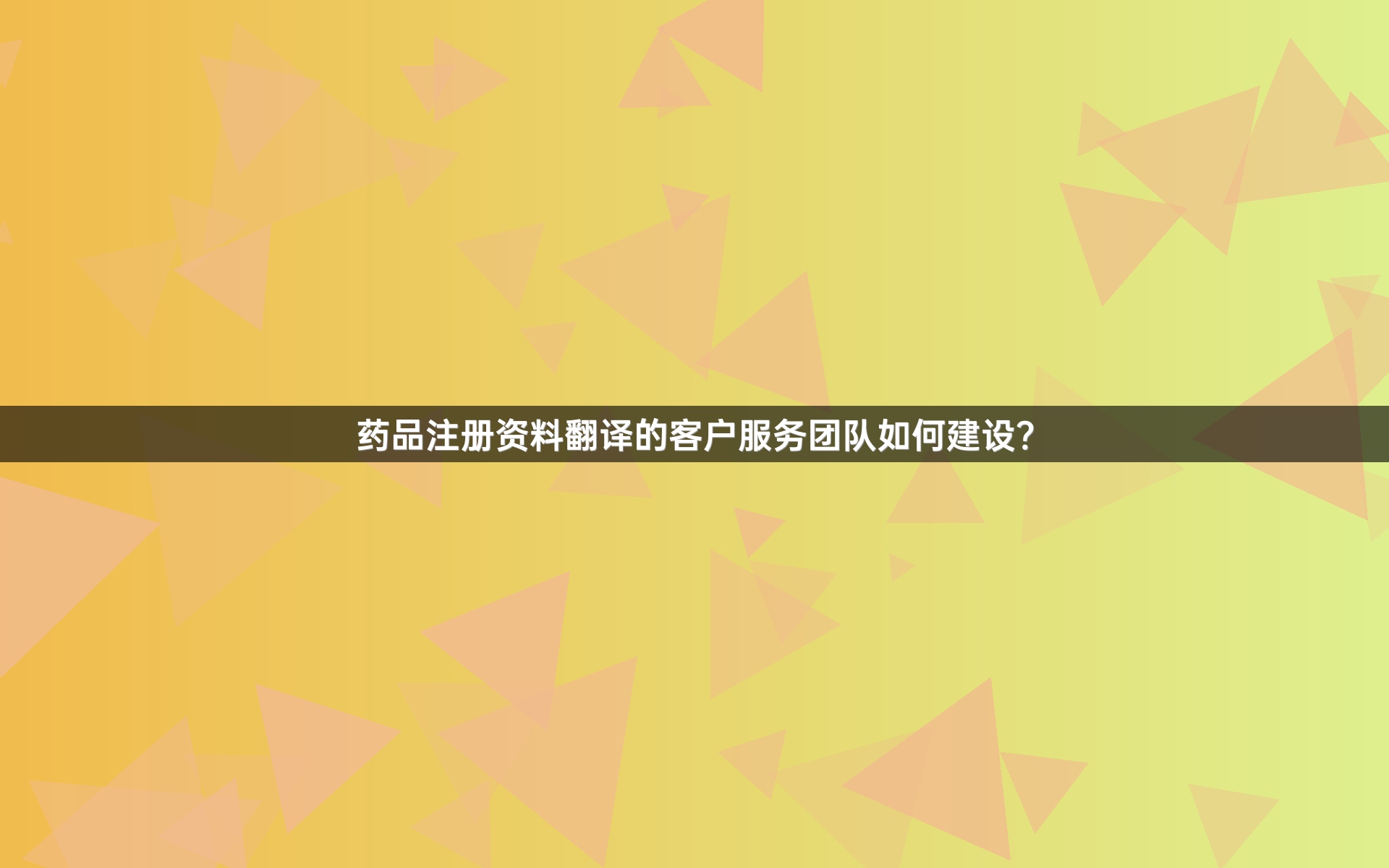 药品注册资料翻译的客户服务团队如何建设？