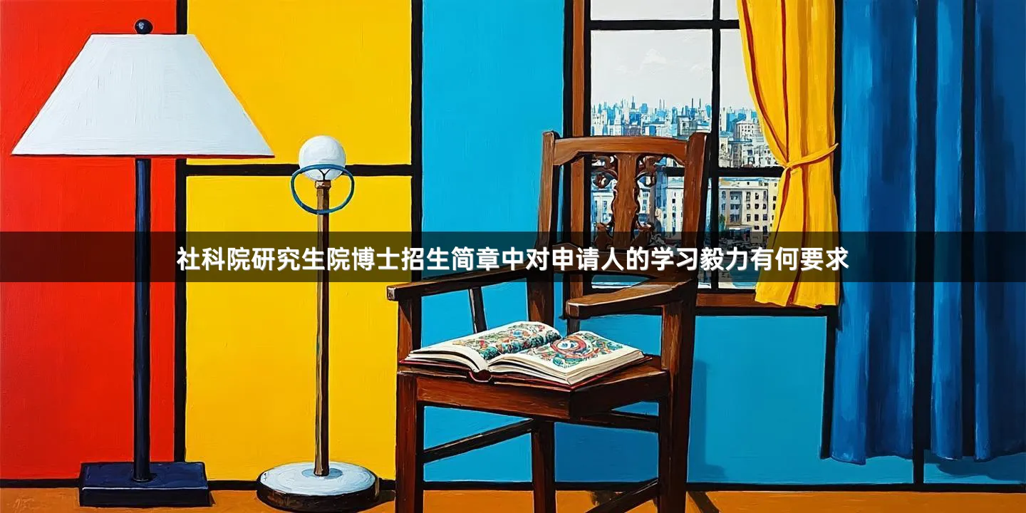 社科院研究生院博士招生简章中对申请人的学习毅力有何要求
