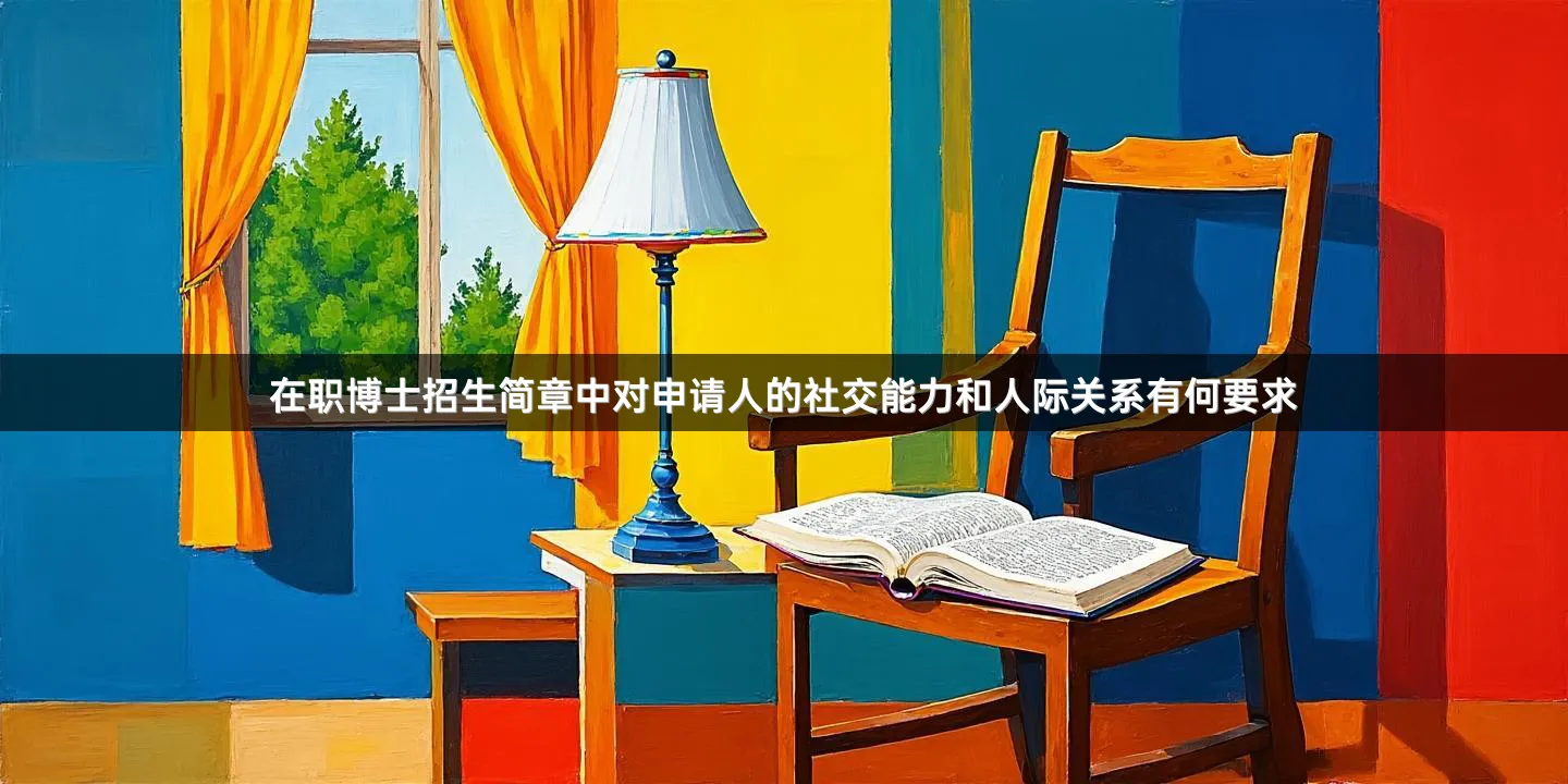 在职博士招生简章中对申请人的社交能力和人际关系有何要求