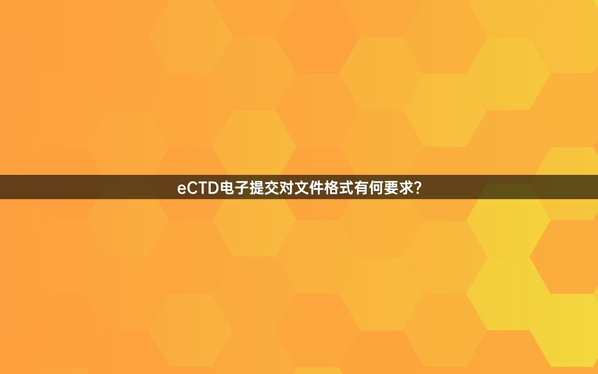 eCTD电子提交对文件格式有何要求？