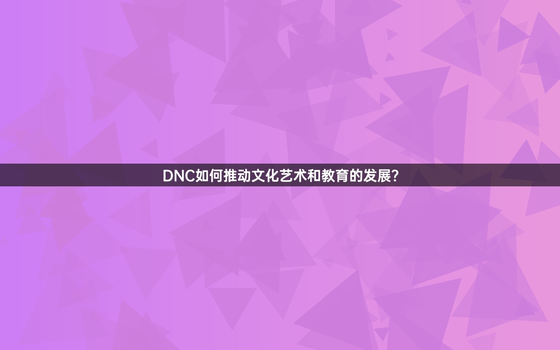 DNC如何推动文化艺术和教育的发展？