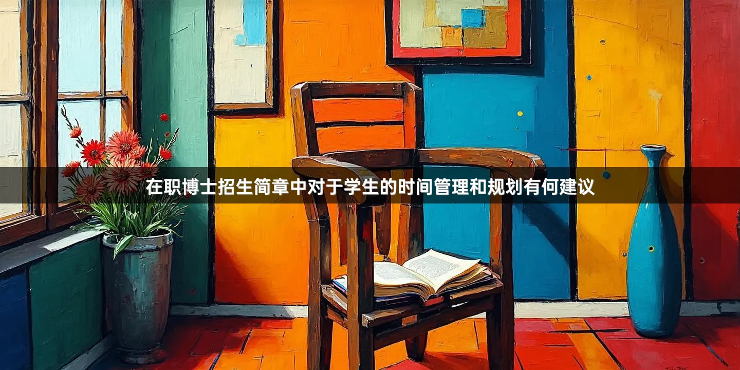 在职博士招生简章中对于学生的时间管理和规划有何建议