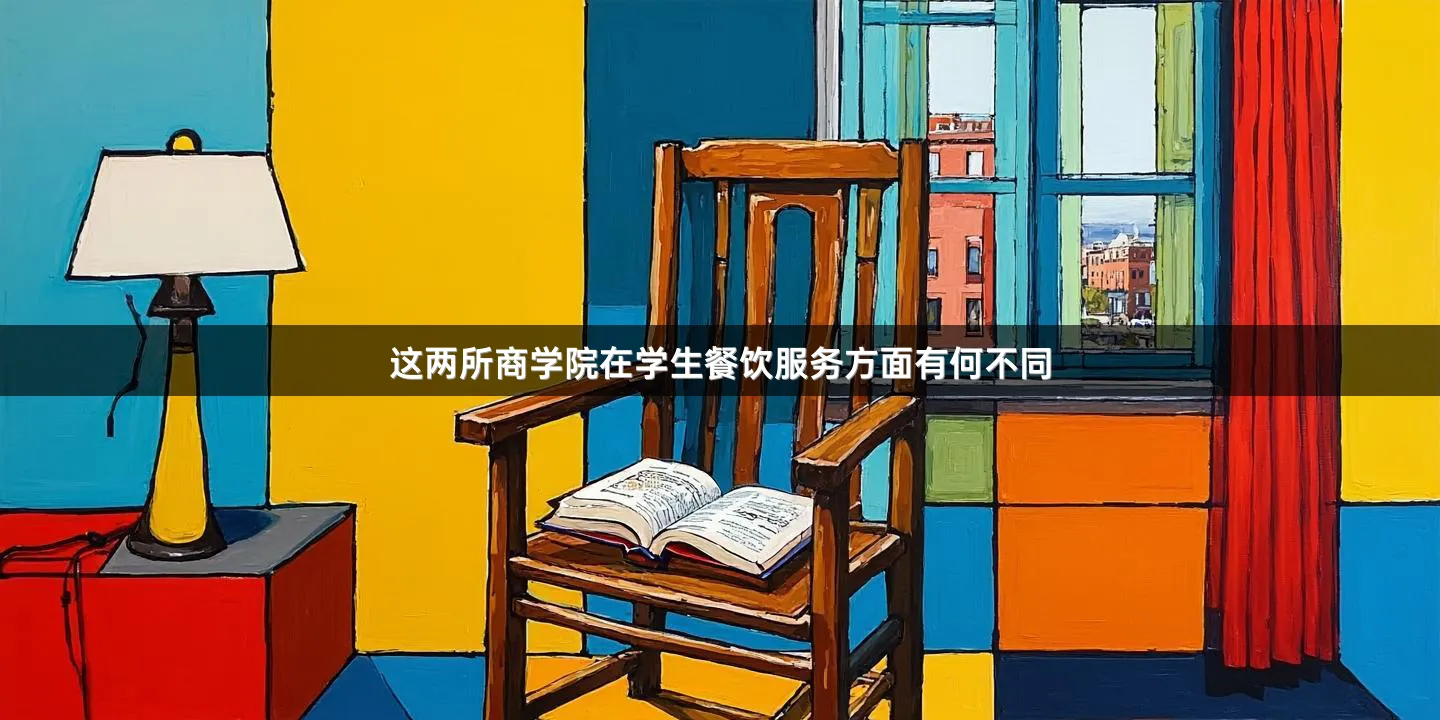 这两所商学院在学生餐饮服务方面有何不同