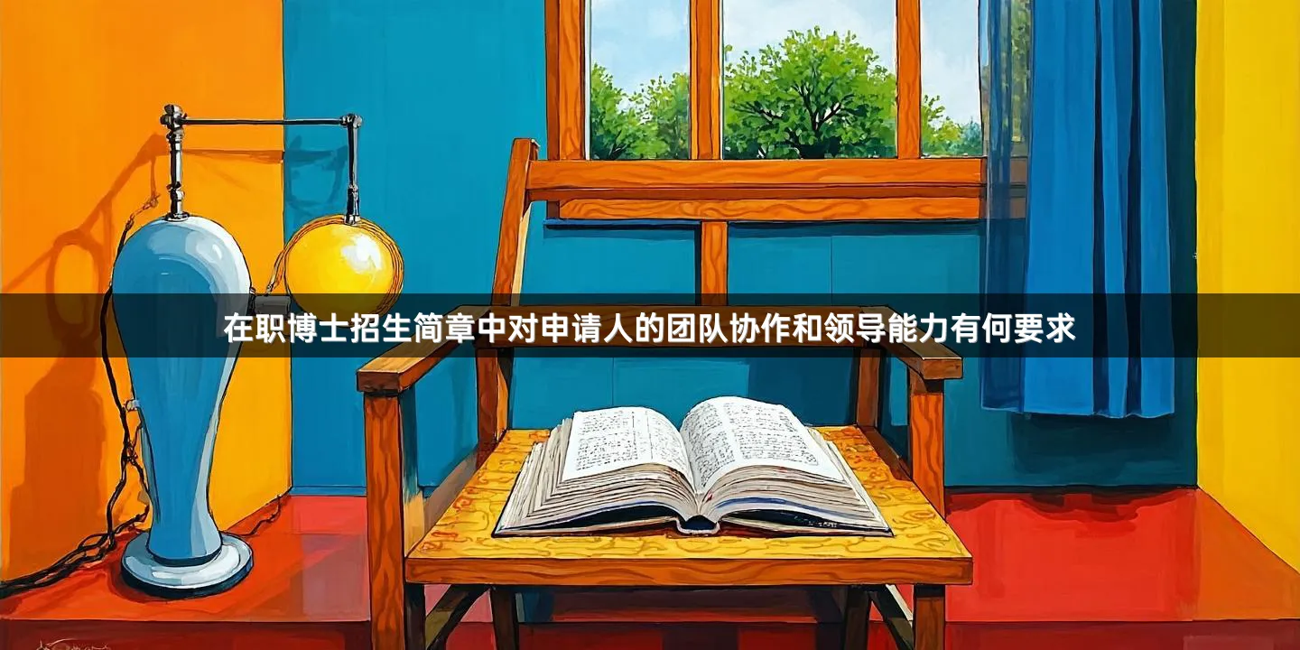 在职博士招生简章中对申请人的团队协作和领导能力有何要求