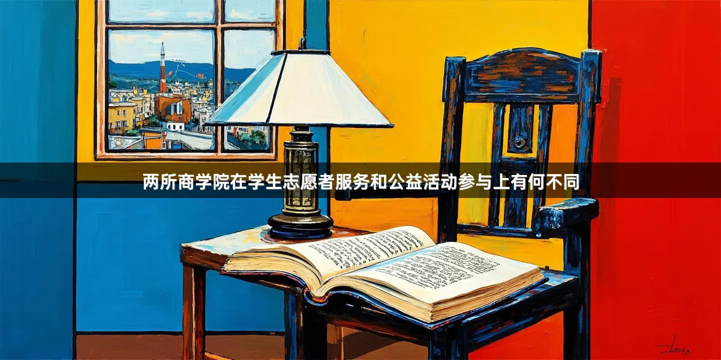 两所商学院在学生志愿者服务和公益活动参与上有何不同