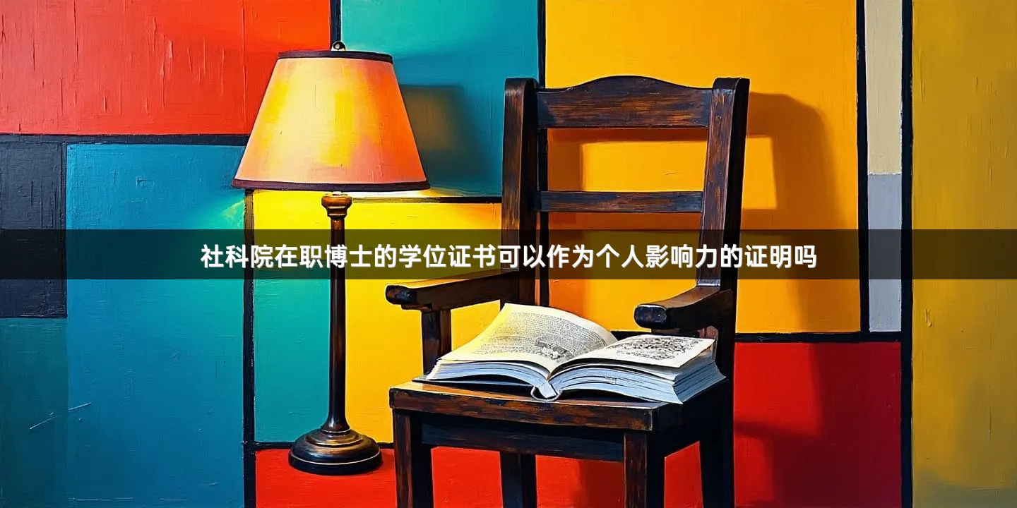 社科院在职博士的学位证书可以作为个人影响力的证明吗