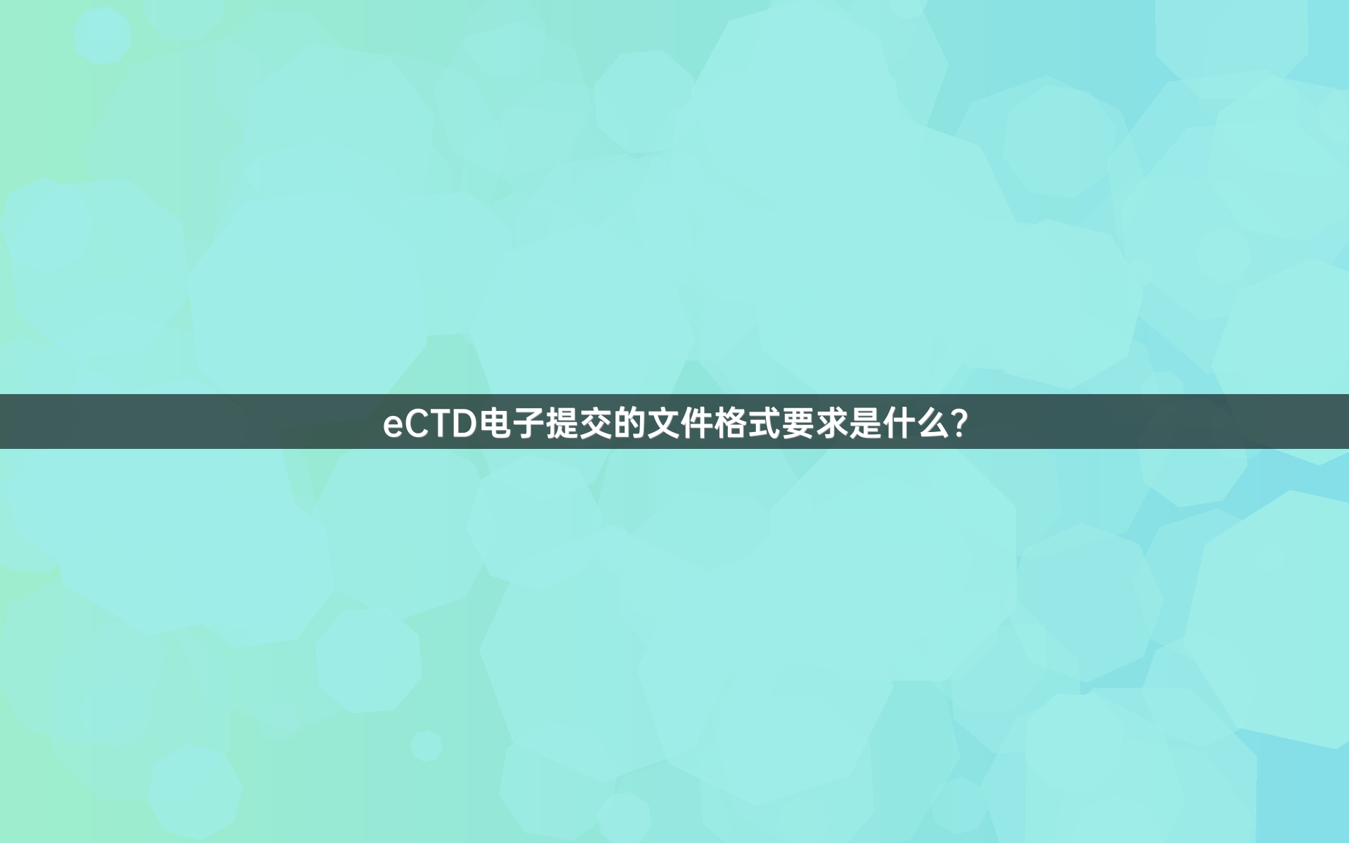 eCTD电子提交的文件格式要求是什么？