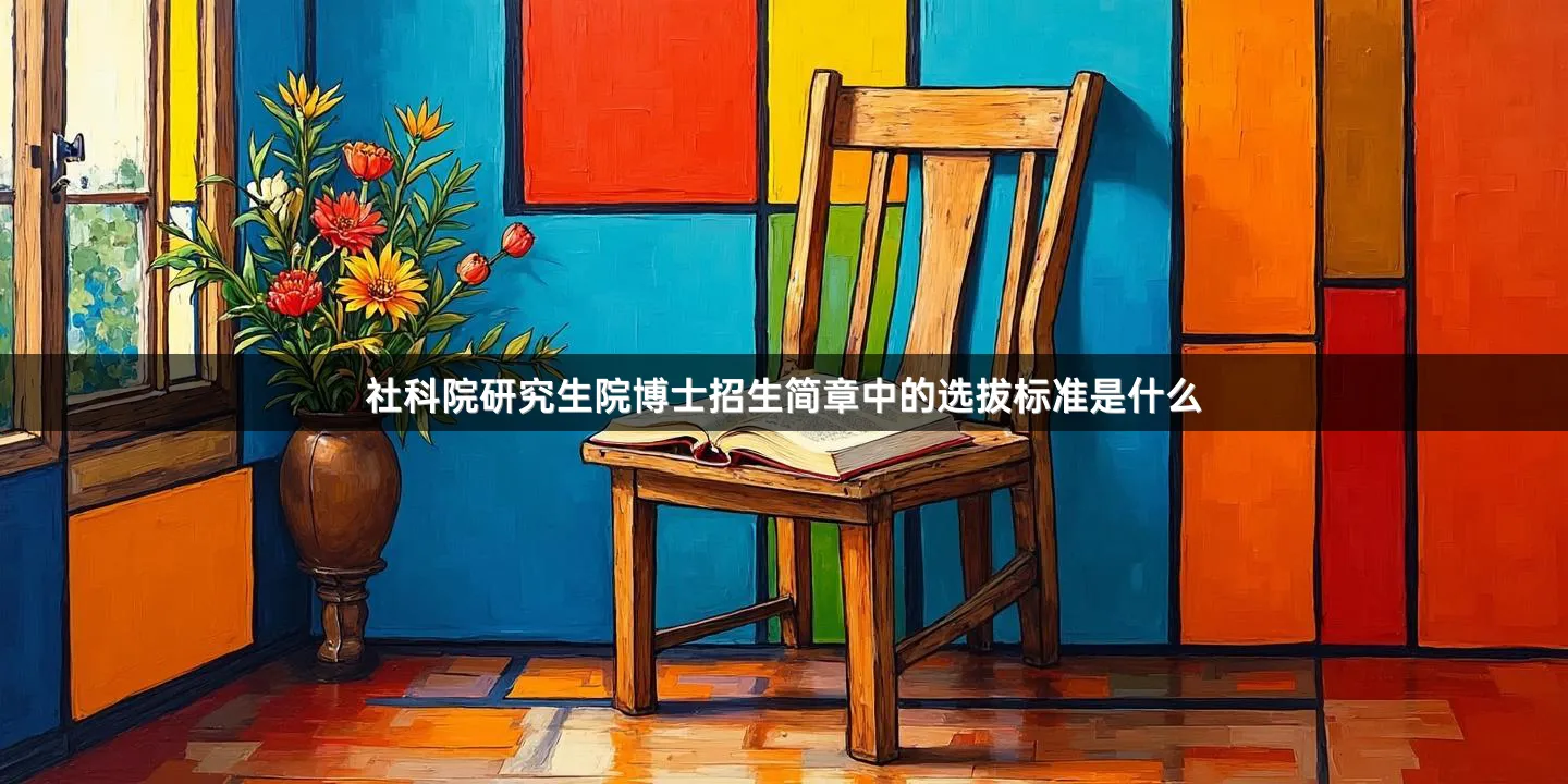 社科院研究生院博士招生简章中的选拔标准是什么