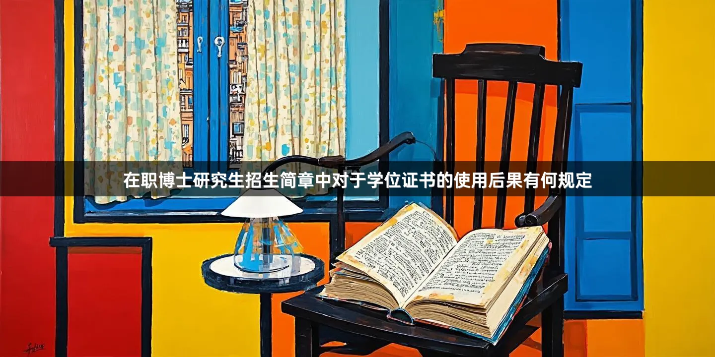 在职博士研究生招生简章中对于学位证书的使用后果有何规定