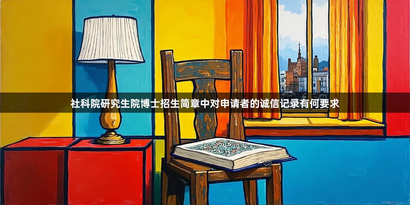 社科院研究生院博士招生简章中对申请者的诚信记录有何要求