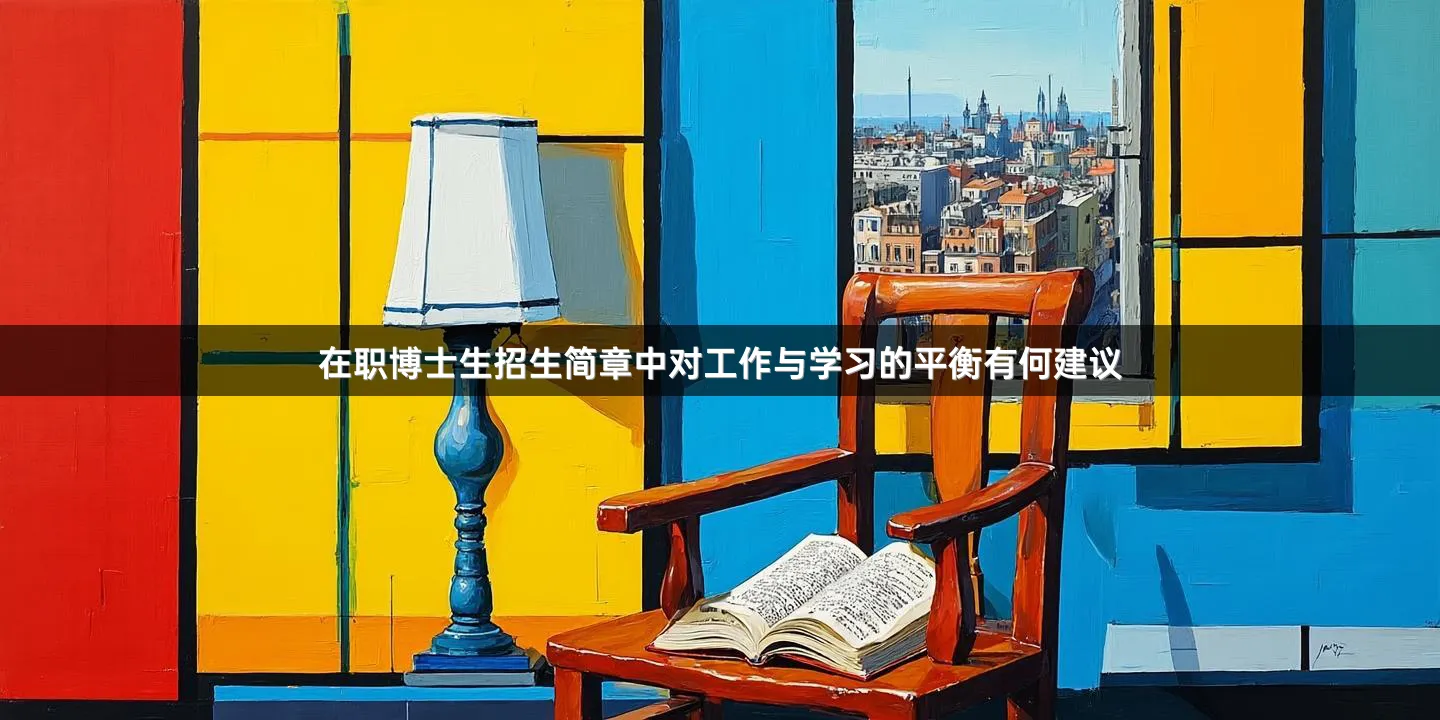 在职博士生招生简章中对工作与学习的平衡有何建议