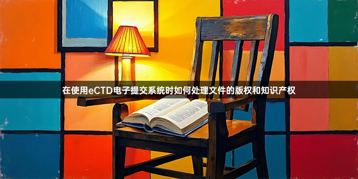 在使用eCTD电子提交系统时如何处理文件的版权和知识产权