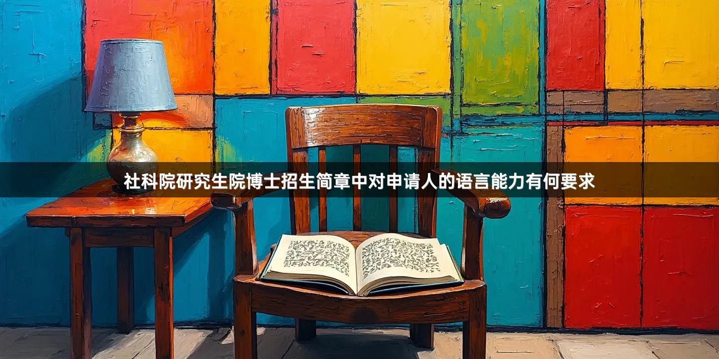 社科院研究生院博士招生简章中对申请人的语言能力有何要求