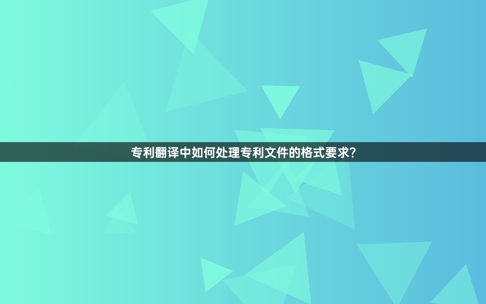 專利翻譯中如何處理專利文件的格式要求？